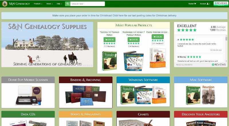 S&N Genealogy Supplies Christmas Gifts
