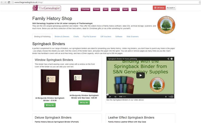 TheGenealogist shop