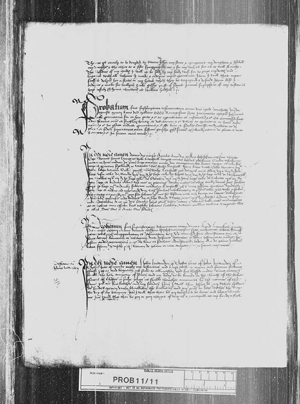 A 1496 Prerogative Court of Canterbury Will from TNA retrieved from TheGenealogist’s online collection of Will documents